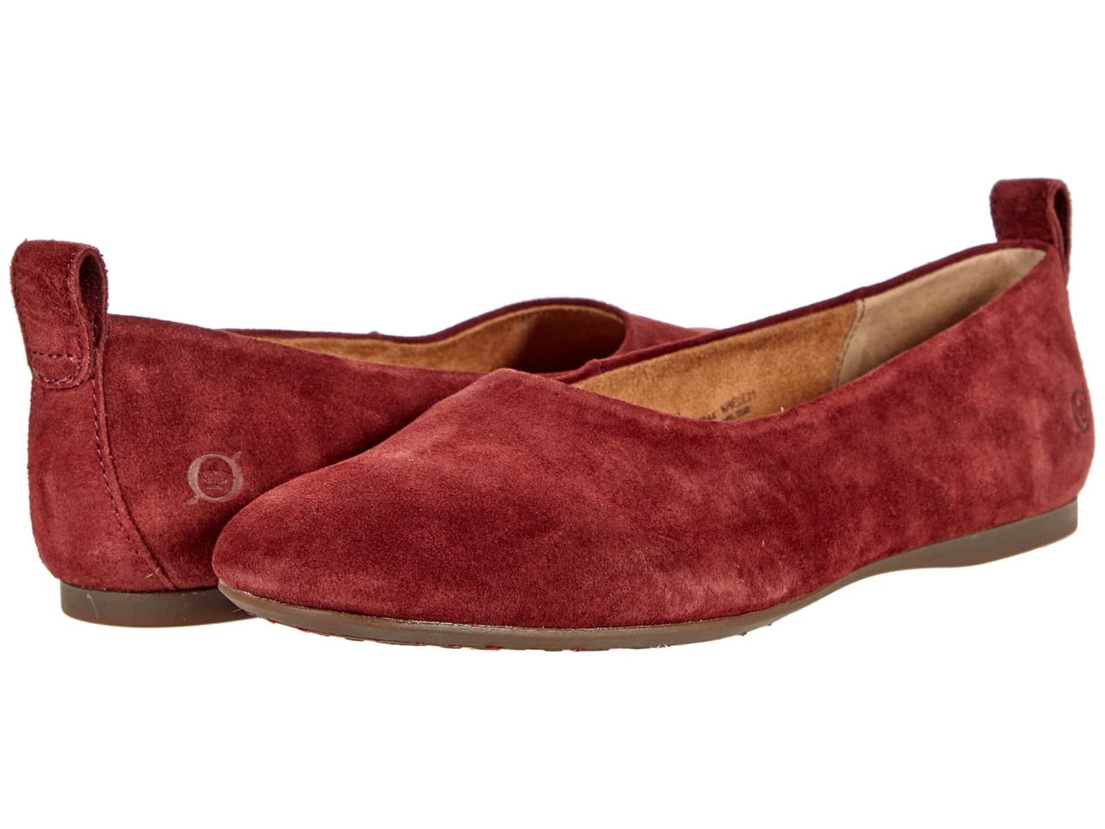 BORN Beca Women's Dark Red Suede Flats Size 9 M - Image 1