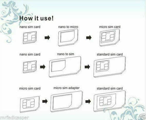 3 Nano SIM Card Adapter Converter to Micro Standard Set For any phone with sim - Thumbnail 4