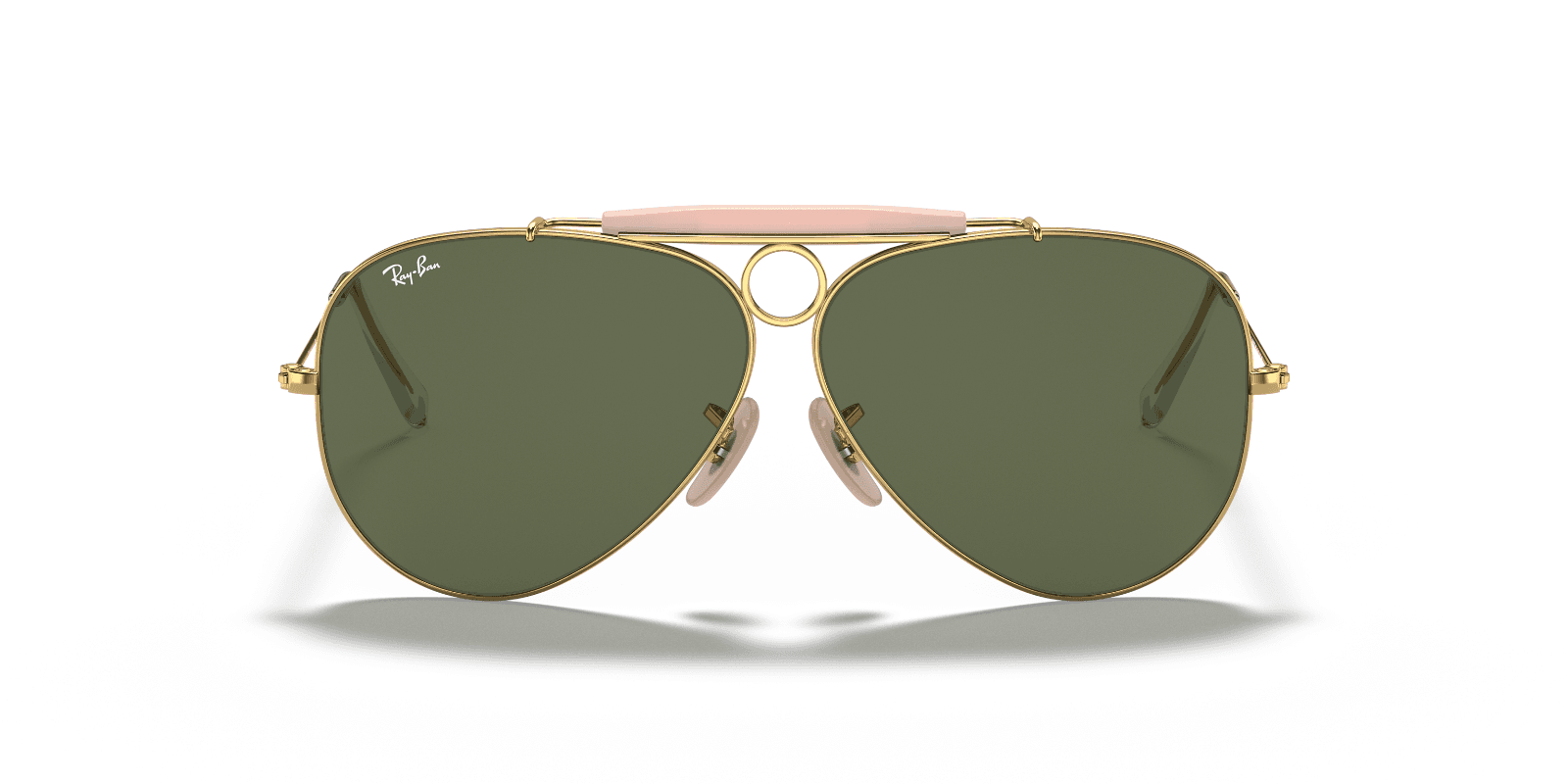 Ray Ban Sunglasses NEW AVIATOR SHOOTER RB3138 001 GOLD/GREEN LENS 58MM ITALY - Thumbnail 2