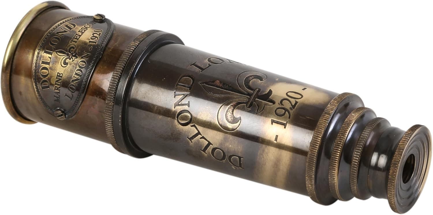 1920 Marine Telescope - Vintage Brass Spyglass with Wooden Box 15” Antique - Thumbnail 3