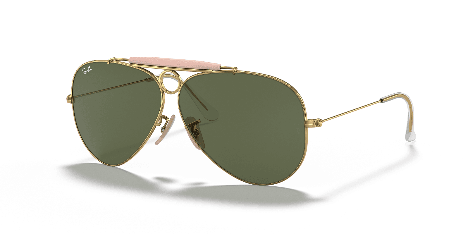 Ray Ban Sunglasses NEW AVIATOR SHOOTER RB3138 001 GOLD/GREEN LENS 58MM ITALY - Image 1