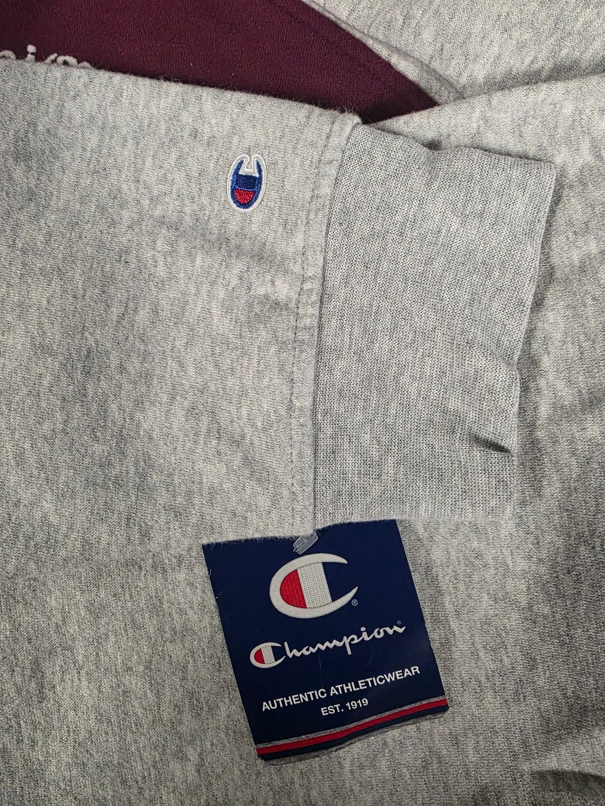 Champion Women's Teddy Fleece Bomber Jacket Gey -dark red 2X Large - Thumbnail 5