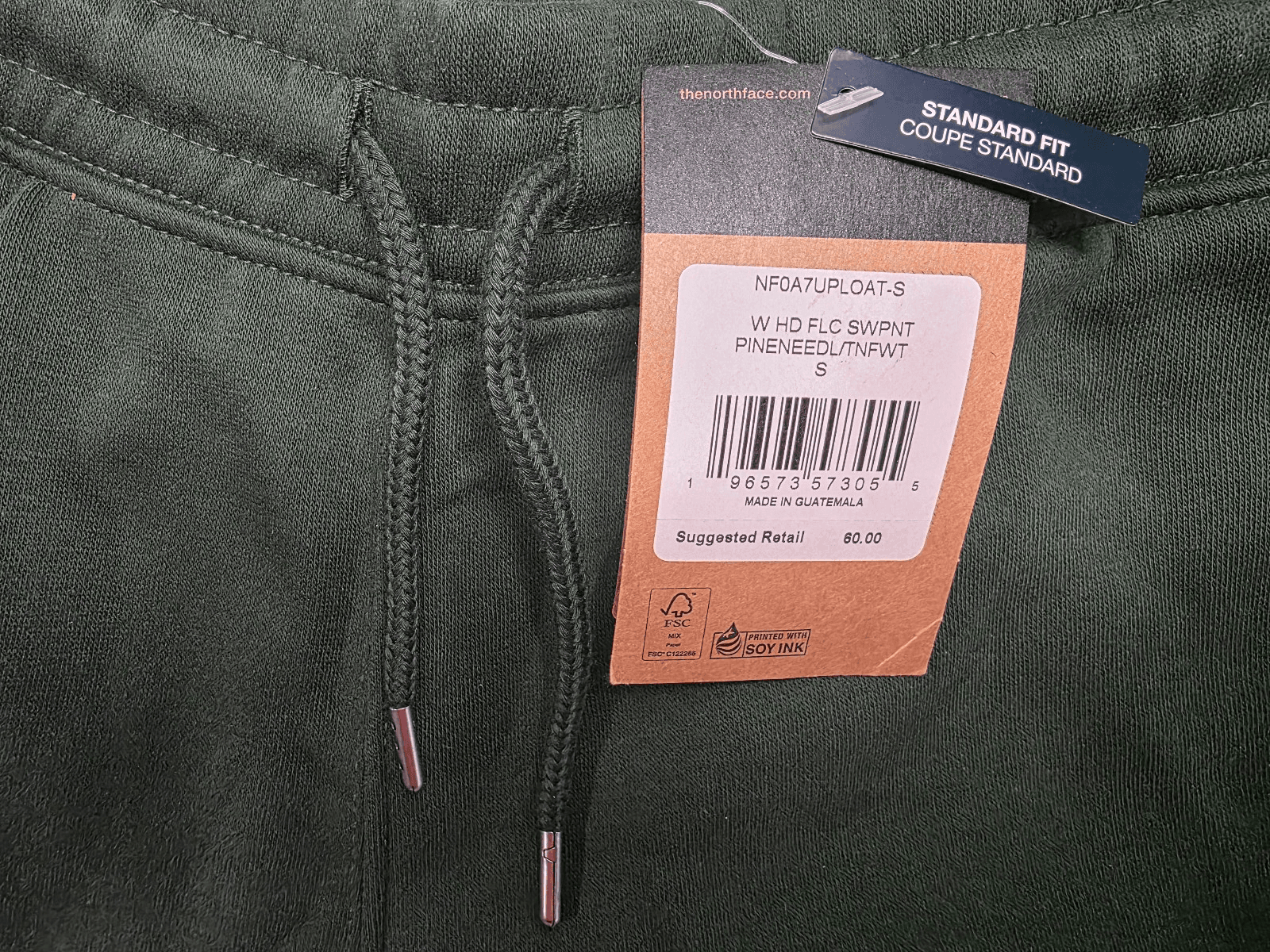 The North Face Womens Half Dome Fleece Sweatpant,Pine Needle/TNF White Small - Thumbnail 2