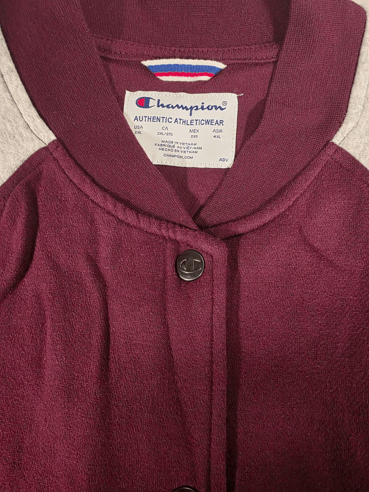 Champion Women's Teddy Fleece Bomber Jacket Gey -dark red 2X Large - Thumbnail 2
