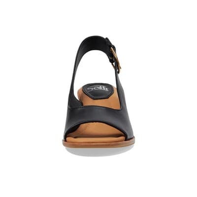 Sofft Wedge Heel Gabriella Sandal Leather Womens 9.5 Black - Thumbnail 3
