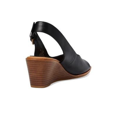 Sofft Wedge Heel Gabriella Sandal Leather Womens 9.5 Black - Thumbnail 4