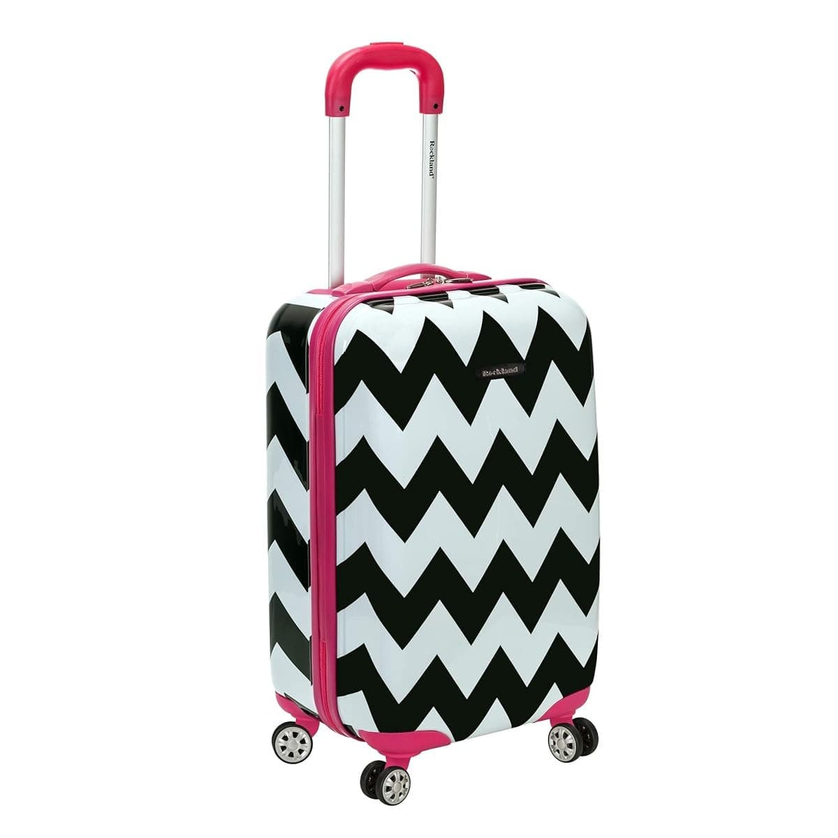 Rockland Safari Hardside Spinner Wheel Luggage, Zebra, Carry-On 20-Inch - Image 1