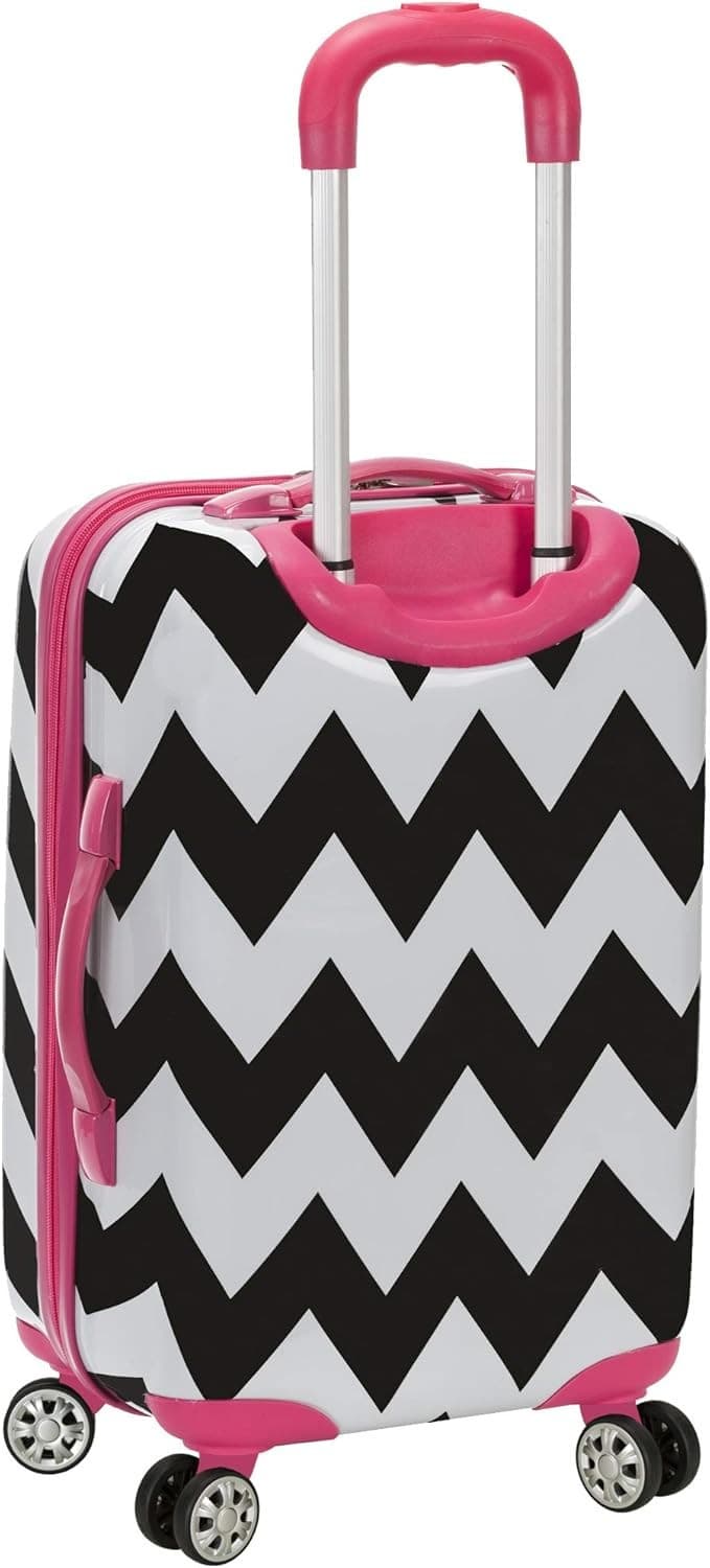 Rockland Safari Hardside Spinner Wheel Luggage, Zebra, Carry-On 20-Inch - Thumbnail 3