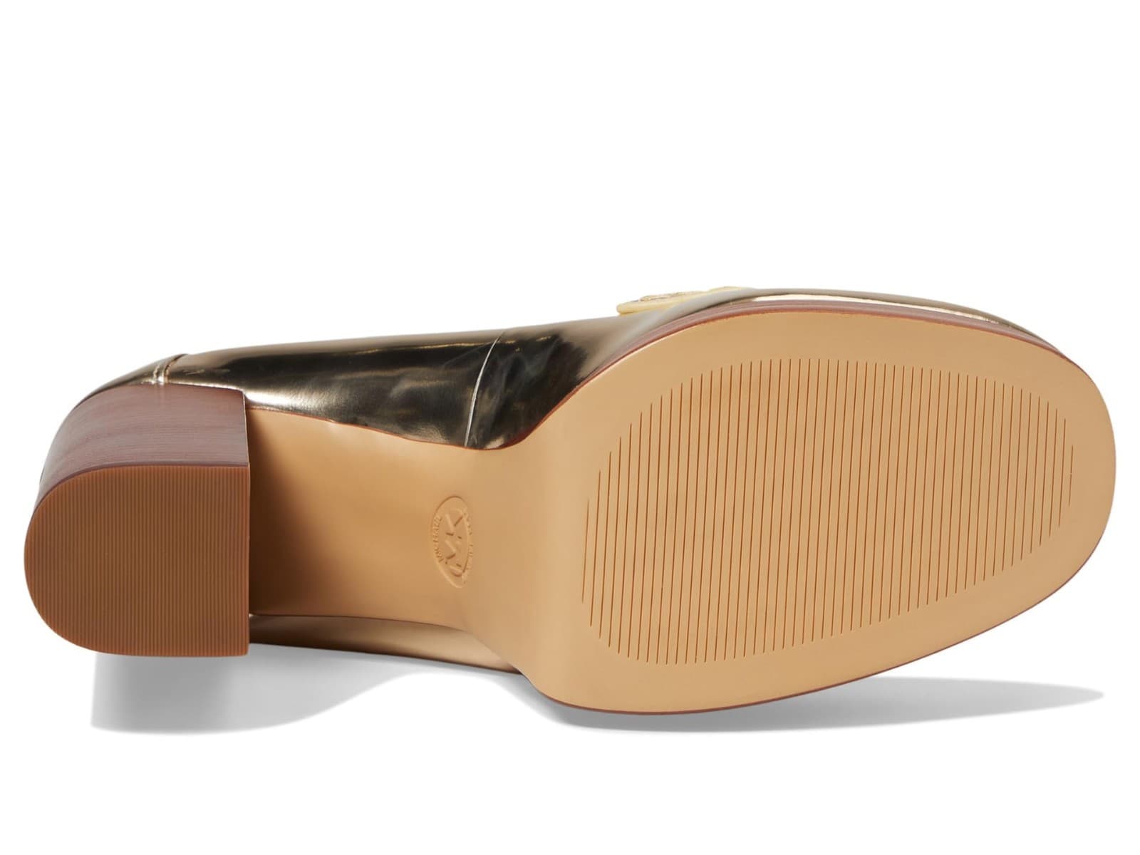 Michael Kors Eden Leather Loafer Platform Pump Pale Gold Metallic Size 7 M - Thumbnail 5