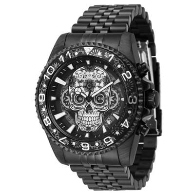 Invicta Pro Diver Dia De Los Muertos Men's Skull Watch Grey, Silver,Black 43mm, - Image 1