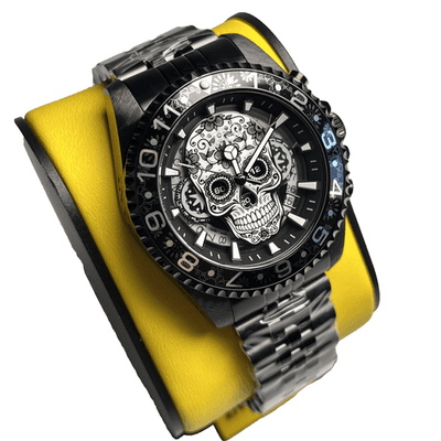 Invicta Pro Diver Dia De Los Muertos Men's Skull Watch Grey, Silver,Black 43mm, - Thumbnail 3