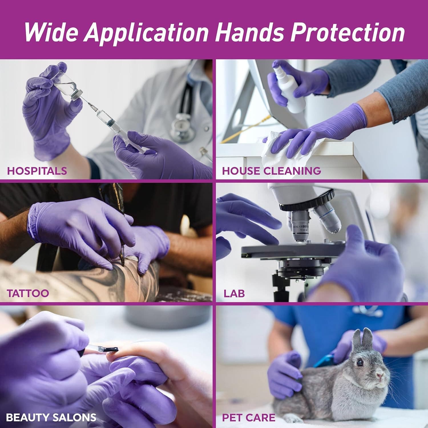 200 MedPride Powder-Free Nitrile Exam Gloves Large Large Pack of 100 x2 - Thumbnail 2