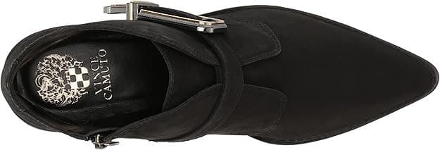 NEW Vince Camuto Ashena 7 M Black Suede Leather Buckle Zip Up Bootie Ankle Boots - Thumbnail 5
