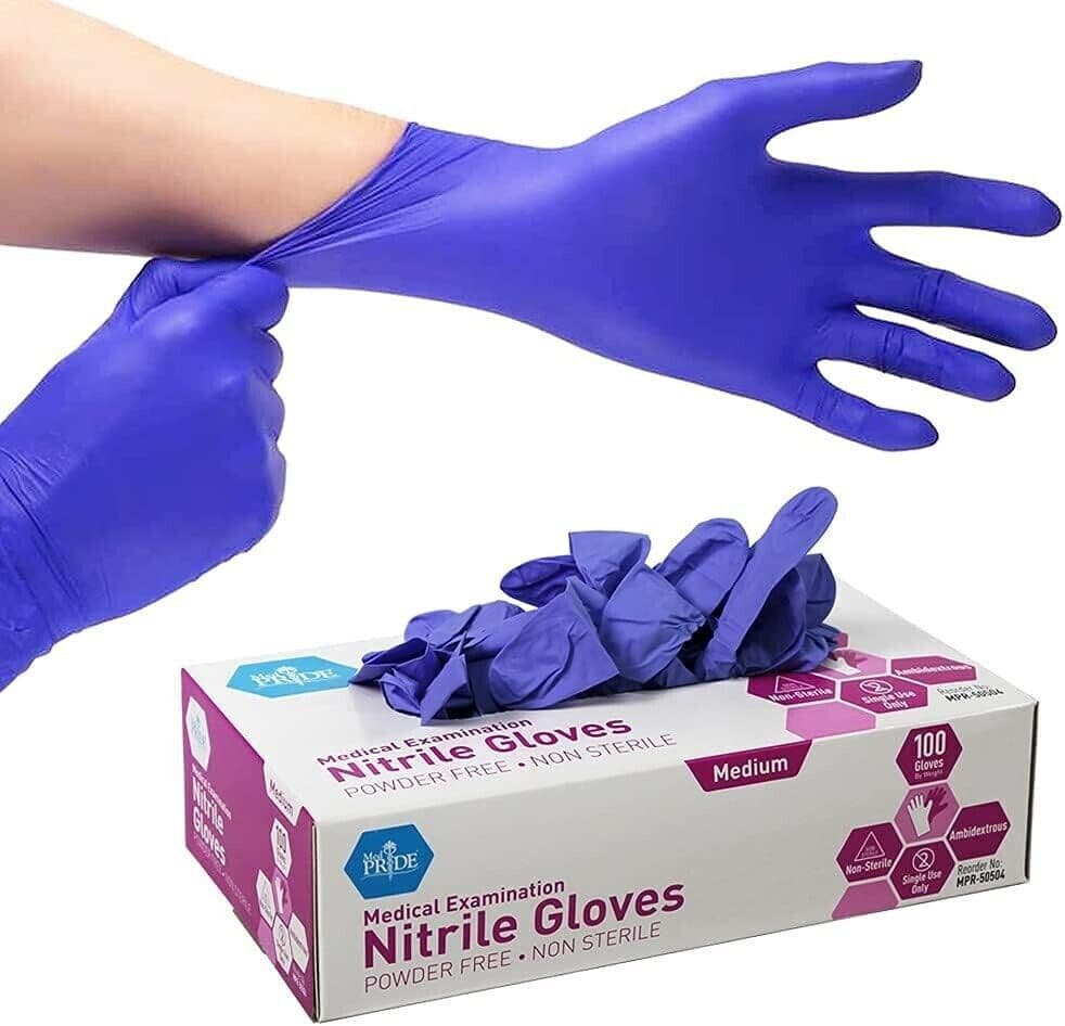 200 MedPride Powder-Free Nitrile Exam Gloves Large Large Pack of 100 x2 - Thumbnail 9