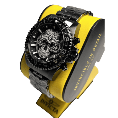 Invicta Pro Diver Dia De Los Muertos Men's Skull Watch Grey, Silver,Black 43mm, - Thumbnail 7