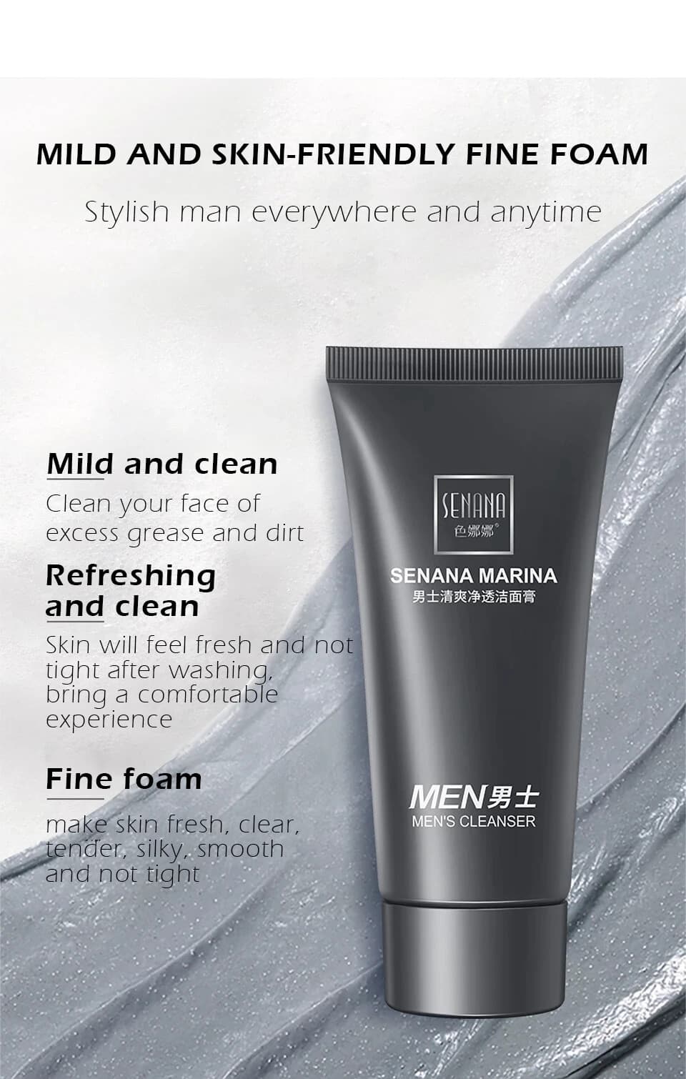 3 PK Men’s Deep Clean Face Wash Oil Control Acne Blackhead Remover, Moisturizing - Thumbnail 2