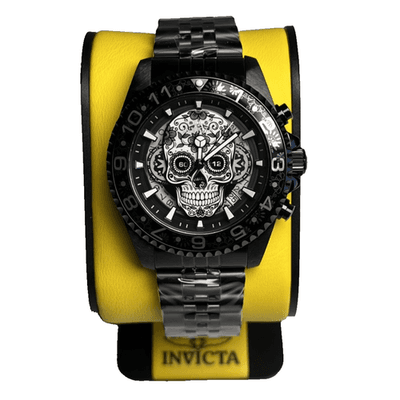 Invicta Pro Diver Dia De Los Muertos Men's Skull Watch Grey, Silver,Black 43mm, - Thumbnail 4
