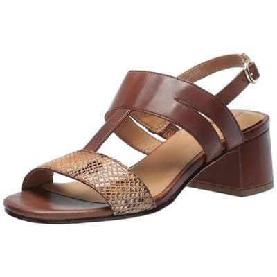 Trotters Larissa Open Toe Sling Back Heeled Sandals 10.5 Wide Luggage Leather - Thumbnail 3
