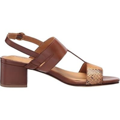 Trotters Larissa Open Toe Sling Back Heeled Sandals 10.5 Wide Luggage Leather - Thumbnail 2
