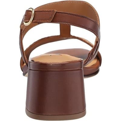 Trotters Larissa Open Toe Sling Back Heeled Sandals 10.5 Wide Luggage Leather - Thumbnail 6