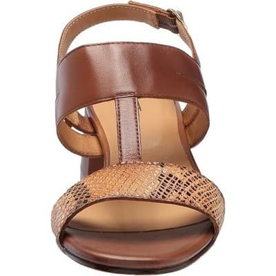Trotters Larissa Open Toe Sling Back Heeled Sandals 10.5 Wide Luggage Leather - Thumbnail 4