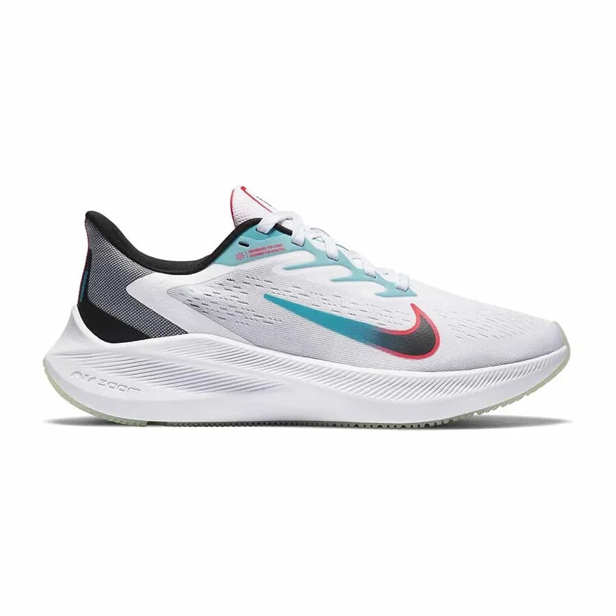 NIKE MENS ZOOM WINFLO 7 RUNNING SHOES White/Black/Flash Crimson Size 9.5 - Thumbnail 2
