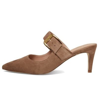 Cole Haan Vandam Buckle Mule 65 mm Light Whiskey Suede 9.5 M - Thumbnail 2