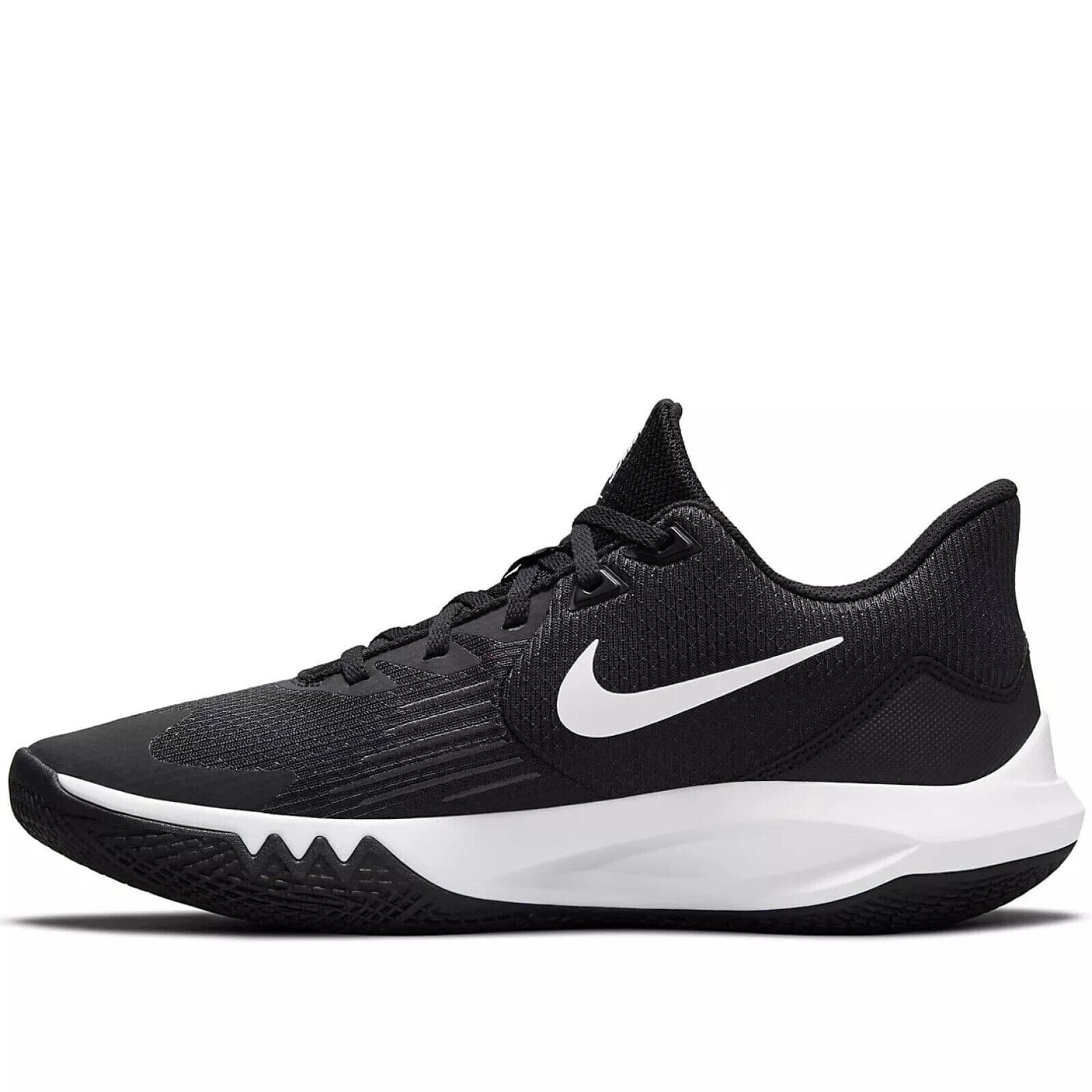 Nike Precision V Basketball Shoes, CW3403 003 Blac/White, US Sz MEN 9 & WMN 10.5 - Thumbnail 2