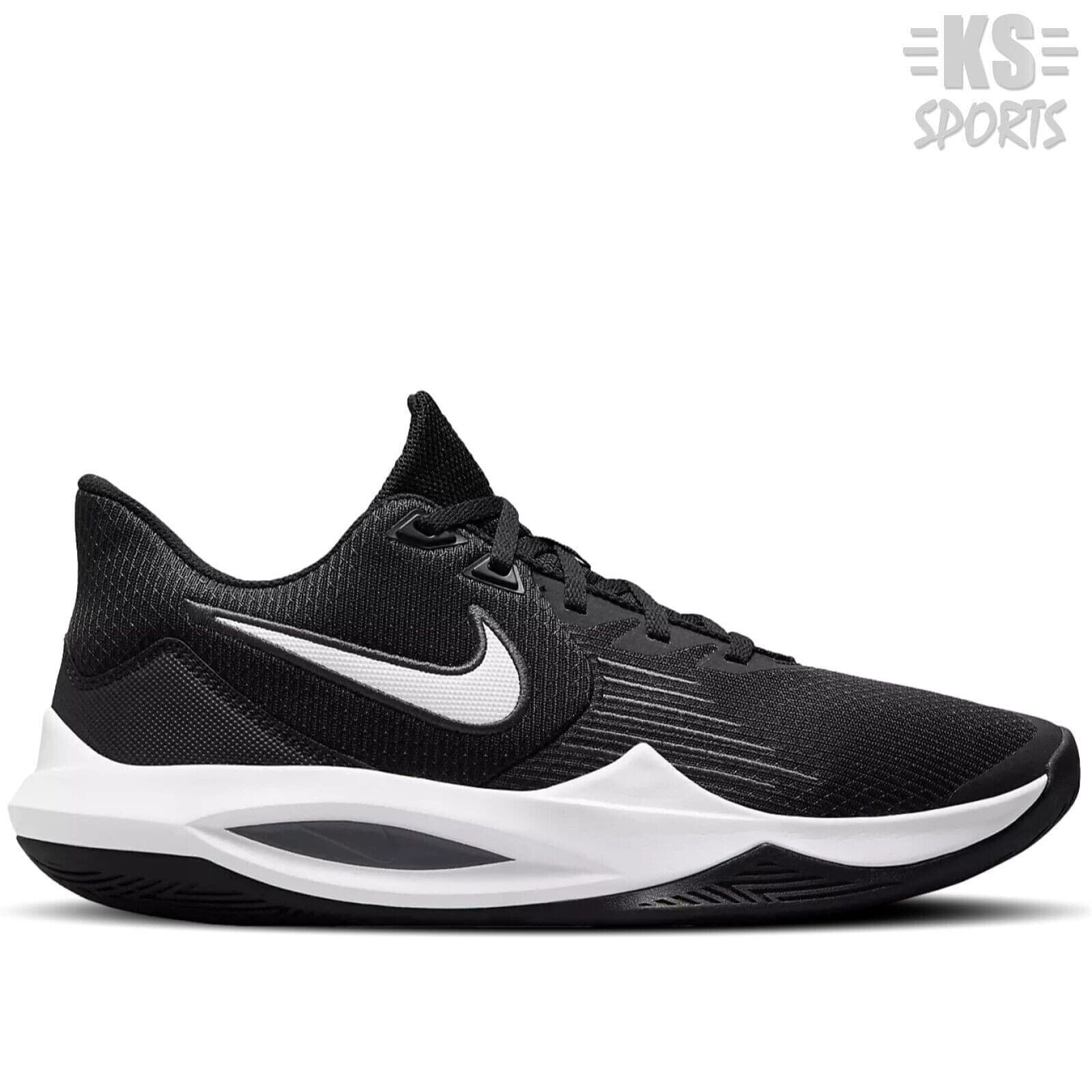Nike Precision V Basketball Shoes, CW3403 003 Blac/White, US Sz MEN 9 & WMN 10.5 - Thumbnail 3