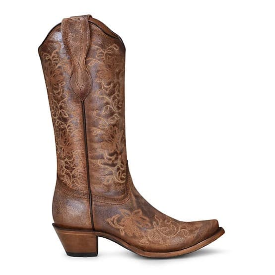 Circle G Women's Embroidered Snip Toe Cowhide Western Boots, Brown Size 11 - Thumbnail 2