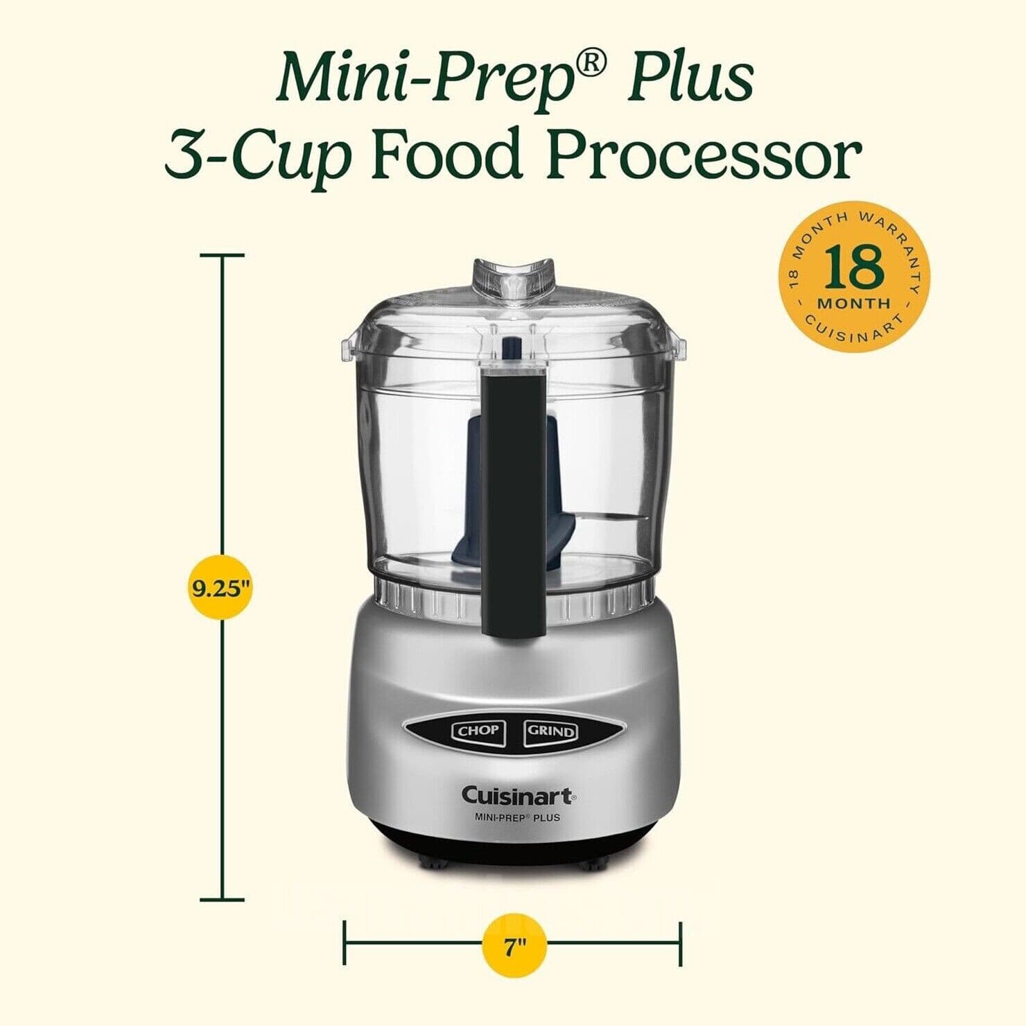 Cuisinart DLC-2ABC Mini-Prep Plus 3-Cup Food Processor, Brushed Chrome/Nickel - Thumbnail 4
