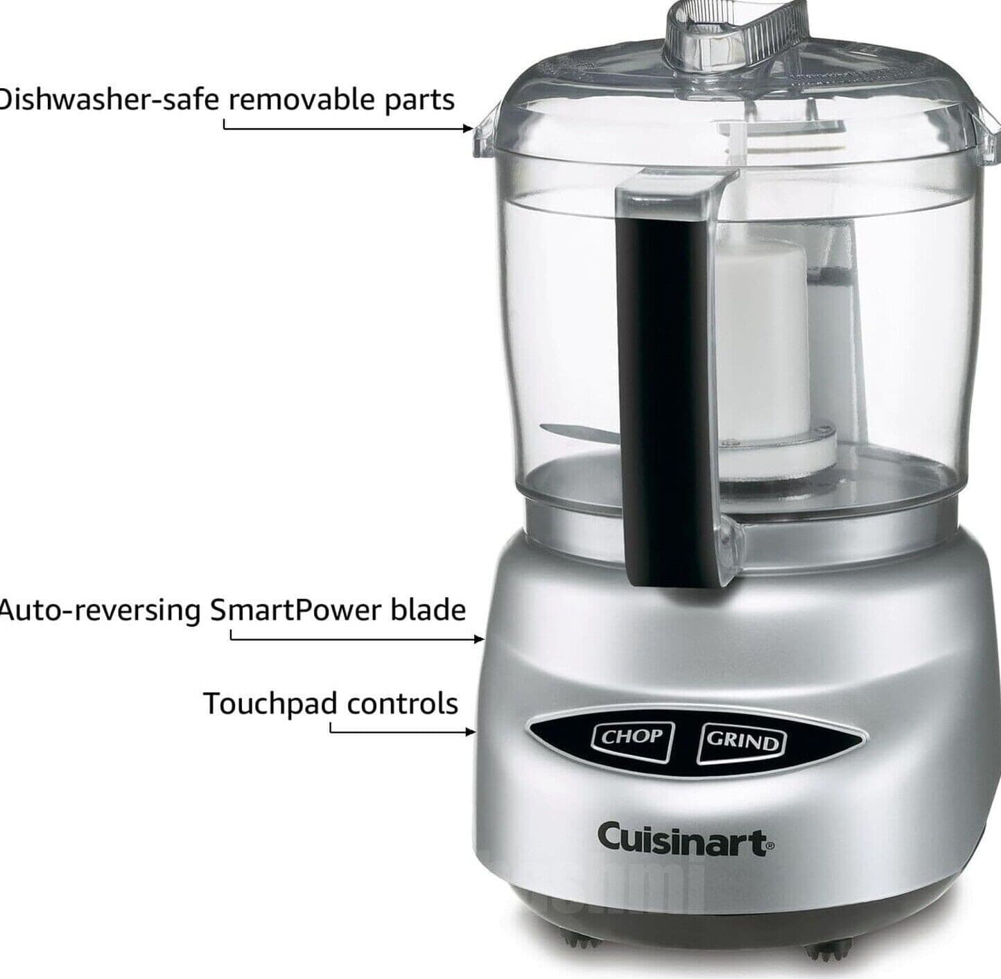 Cuisinart DLC-2ABC Mini-Prep Plus 3-Cup Food Processor, Brushed Chrome/Nickel - Thumbnail 2
