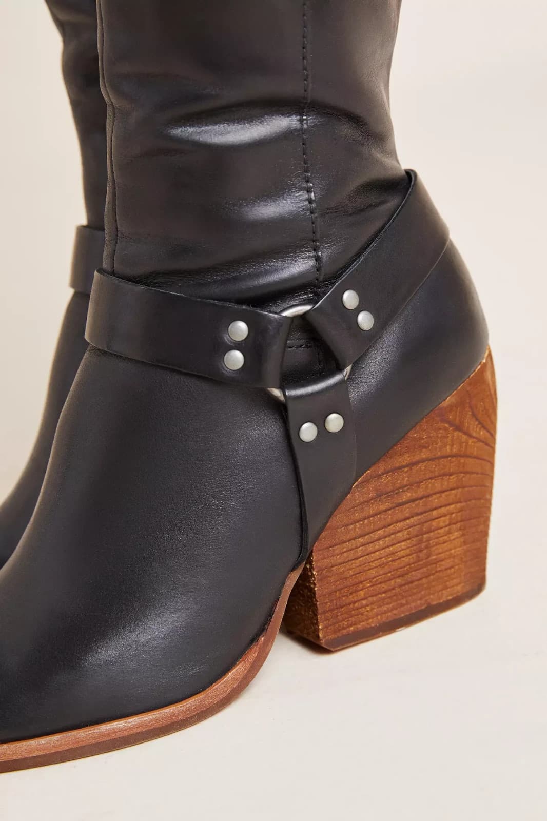 KORK EASE Lett Tall Black Leather Buckle Boots 8.5 M - Thumbnail 5