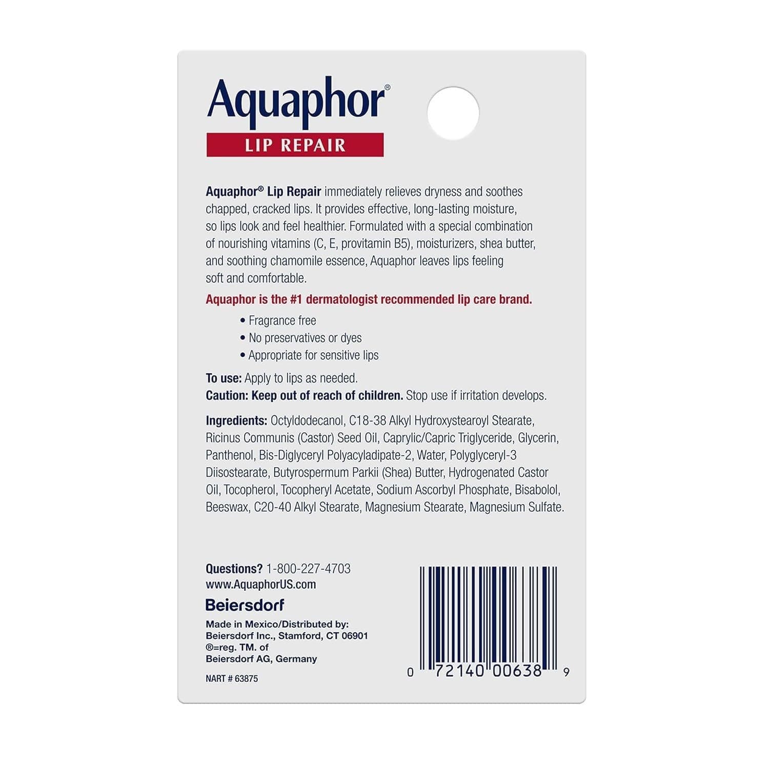 8 Pack Aquaphor LIP Repair Severely Dry Lips Balm Soothe Shea Butter .35 oz/10mL - Thumbnail 3