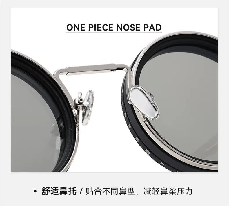 Adjustable Tint Sunglasses, 1-9 Gears Rounded Polarized Glasses with ND Filter - Thumbnail 7