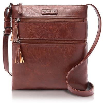 Brown Crossbody Handbag for Women, Medium Size, Zipper Pocket (Lea) - Image 1