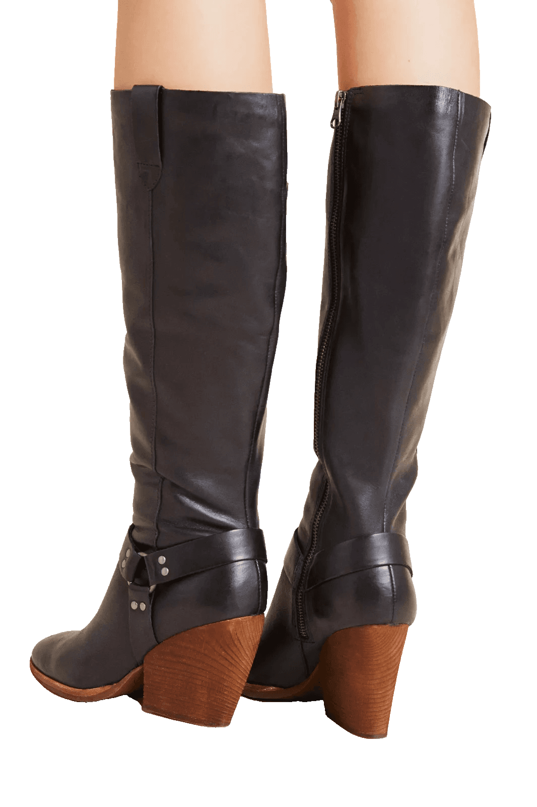 KORK EASE Lett Tall Black Leather Buckle Boots 8.5 M - Thumbnail 3