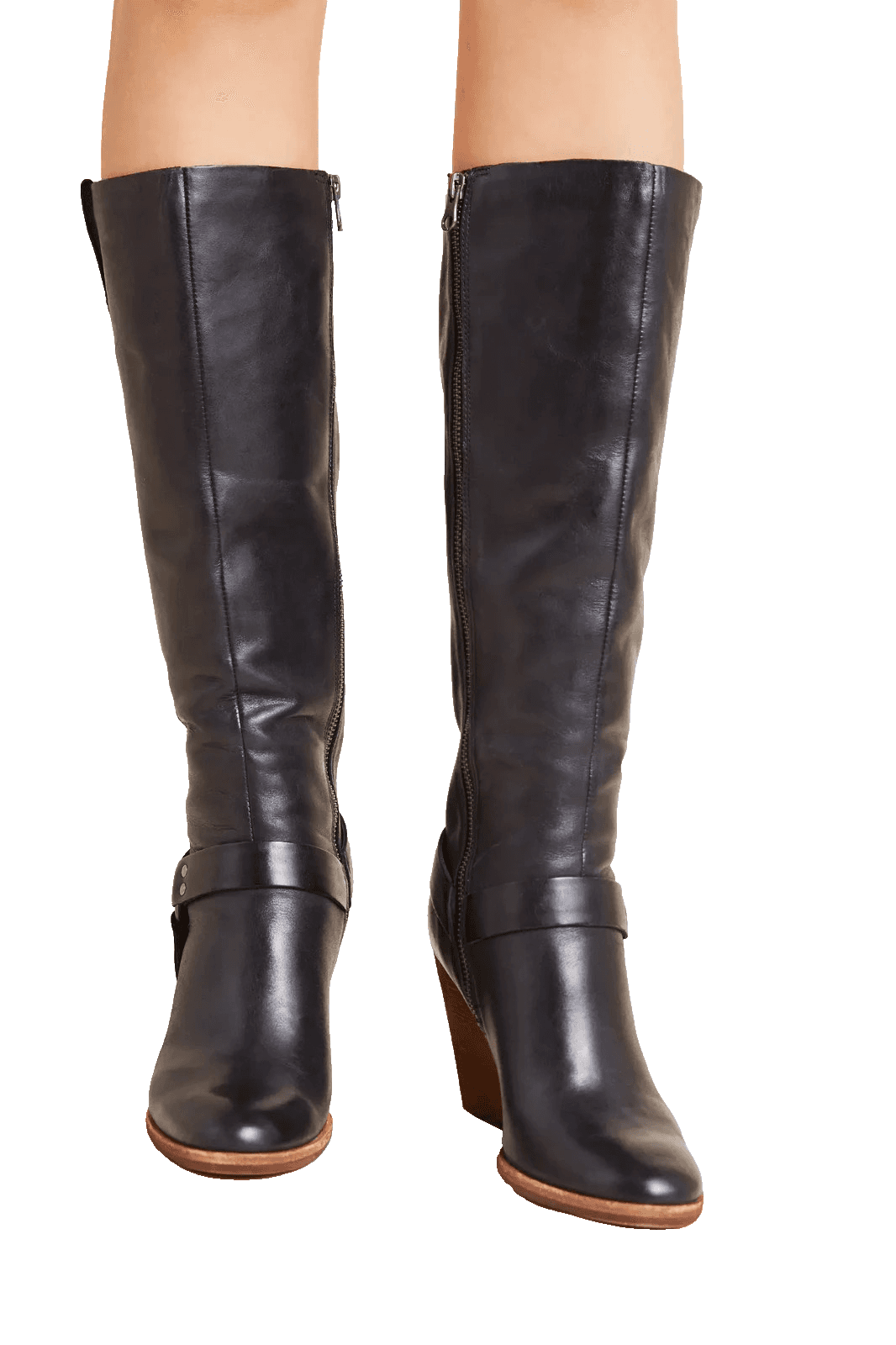 KORK EASE Lett Tall Black Leather Buckle Boots 8.5 M - Thumbnail 2