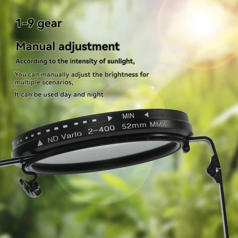Adjustable Tint Sunglasses, 1-9 Gears Rounded Polarized Glasses with ND Filter - Thumbnail 3