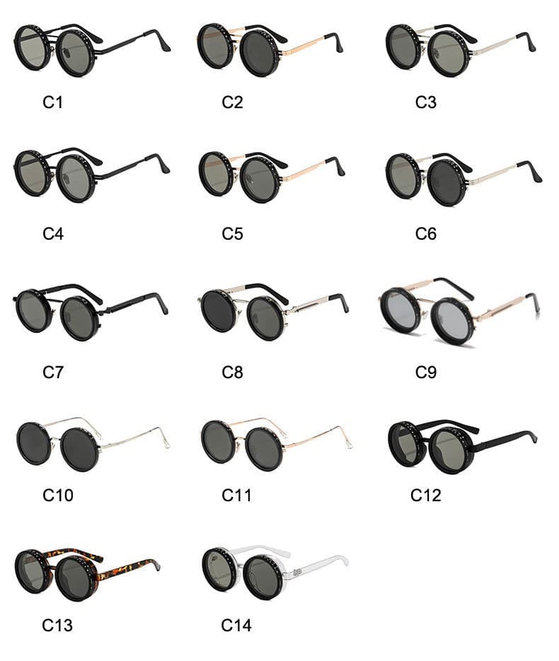 Adjustable Tint Sunglasses, 1-9 Gears Rounded Polarized Glasses with ND Filter - Thumbnail 14