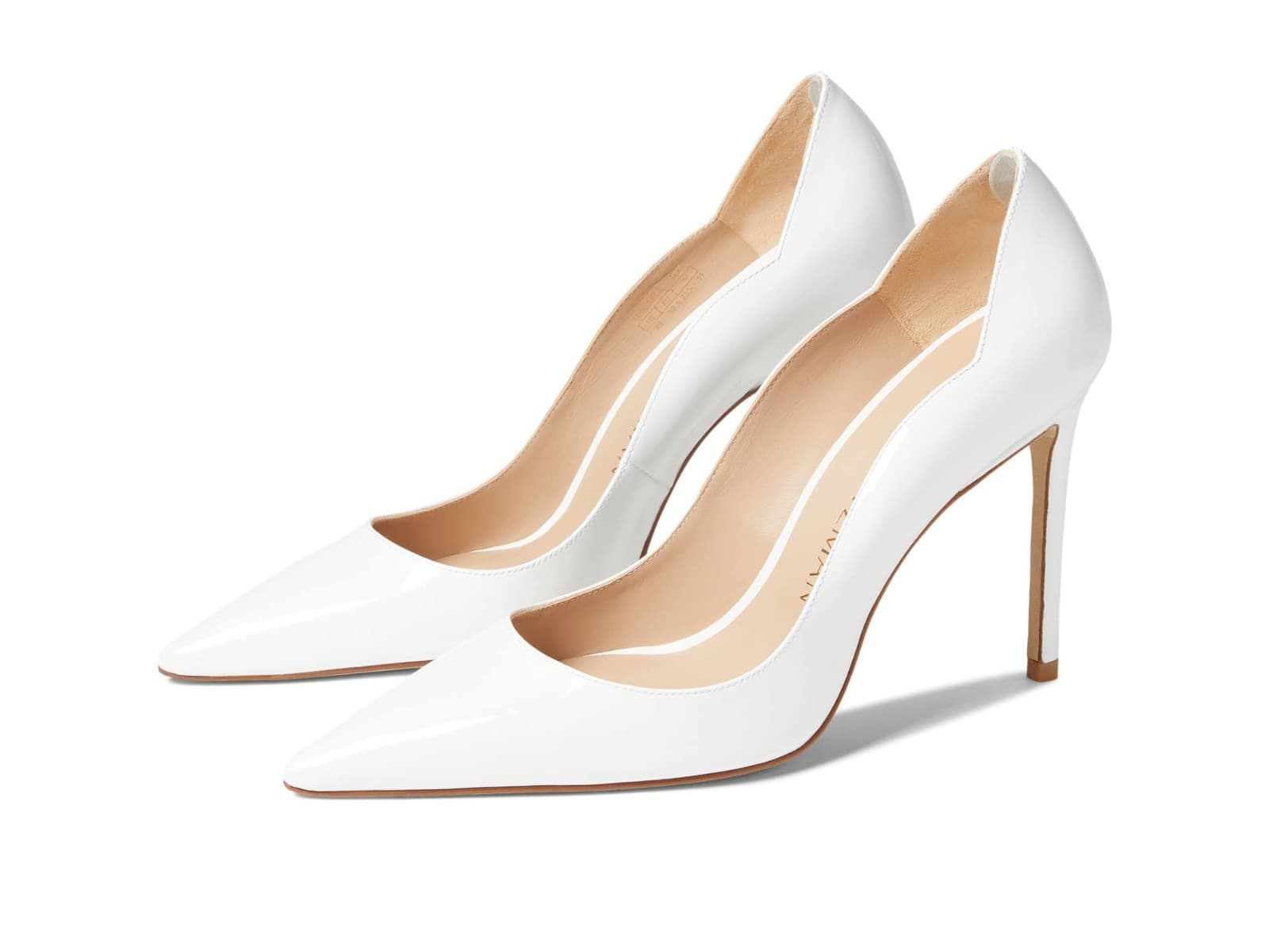 Stuart Weitzman Womens Stuart 100 Scallop Pump White 8.5 B - Image 1