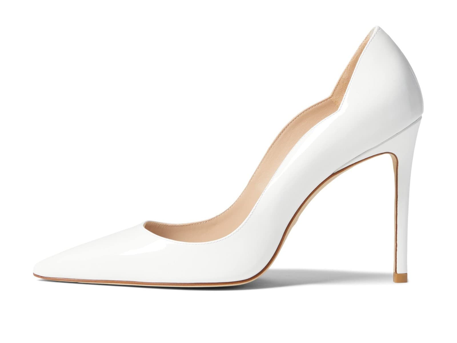 Stuart Weitzman Womens Stuart 100 Scallop Pump White 8.5 B - Thumbnail 3