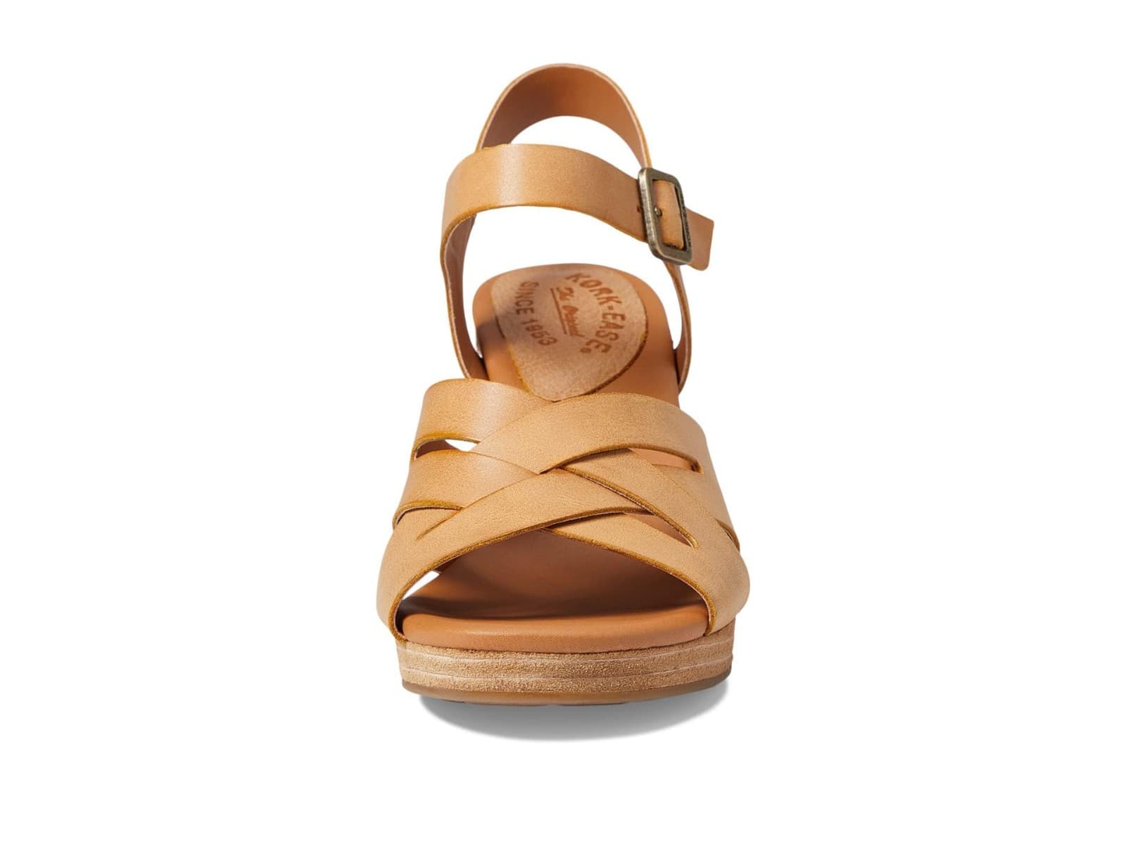 NEW Kork-Ease Hutton Leather Ankle Strap Platform Sandals Yellow Women's 9 - Thumbnail 3