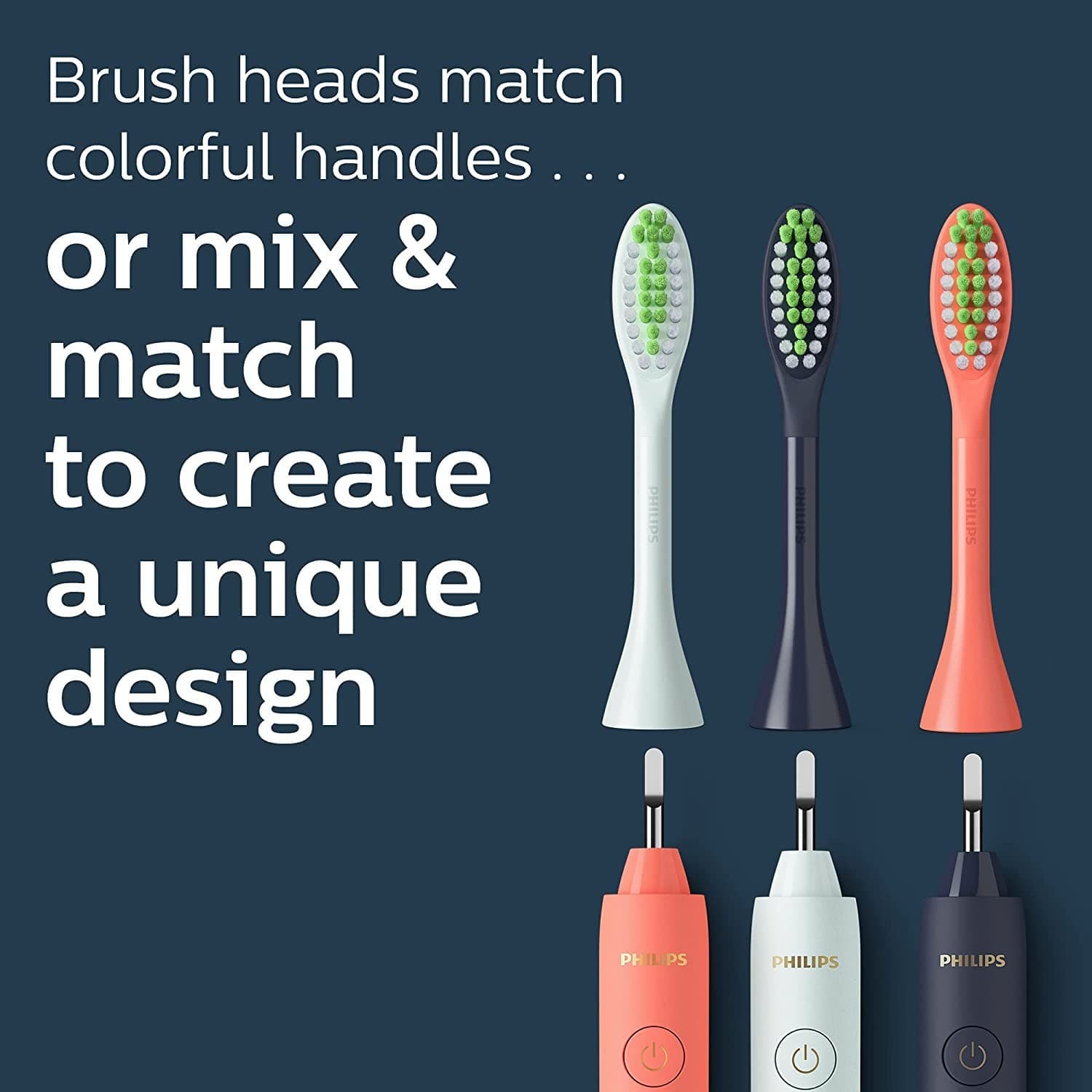 4 PCS Philips ONE Brush Heads By Sonicare #BH1022 Black - Thumbnail 6