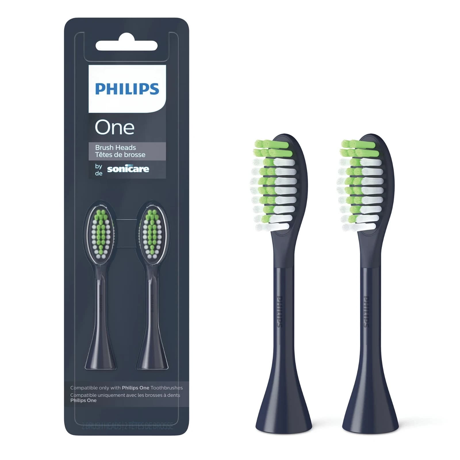 6 PCS Philips ONE Brush Heads By Sonicare #BH1022 Black - Image 1