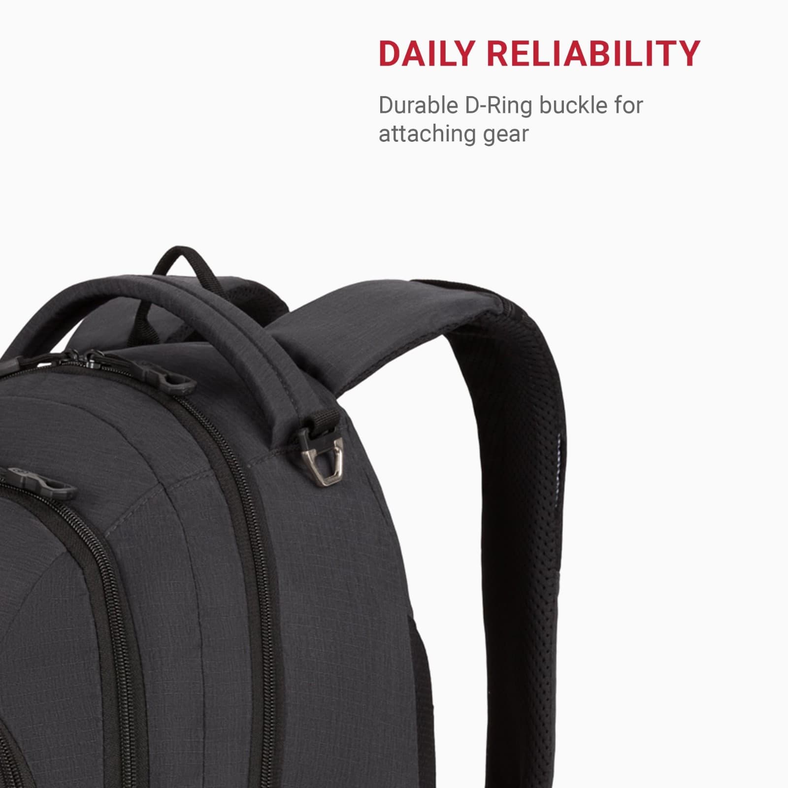 SwissGear 1186 Bungee Backpack, Grey (Laptop Version), 17.75 inch - Thumbnail 7