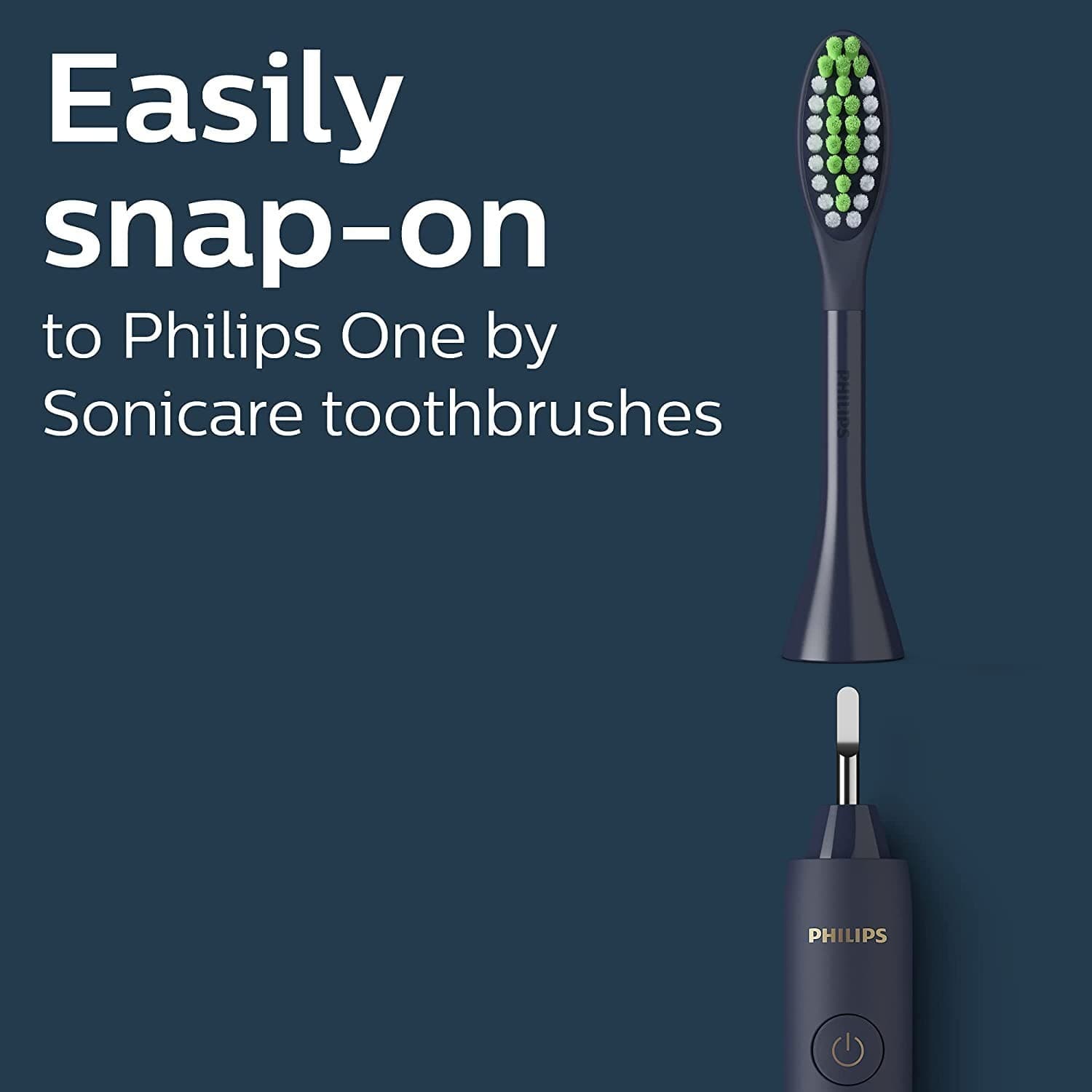 4 PCS Philips ONE Brush Heads By Sonicare #BH1022 Black - Thumbnail 7