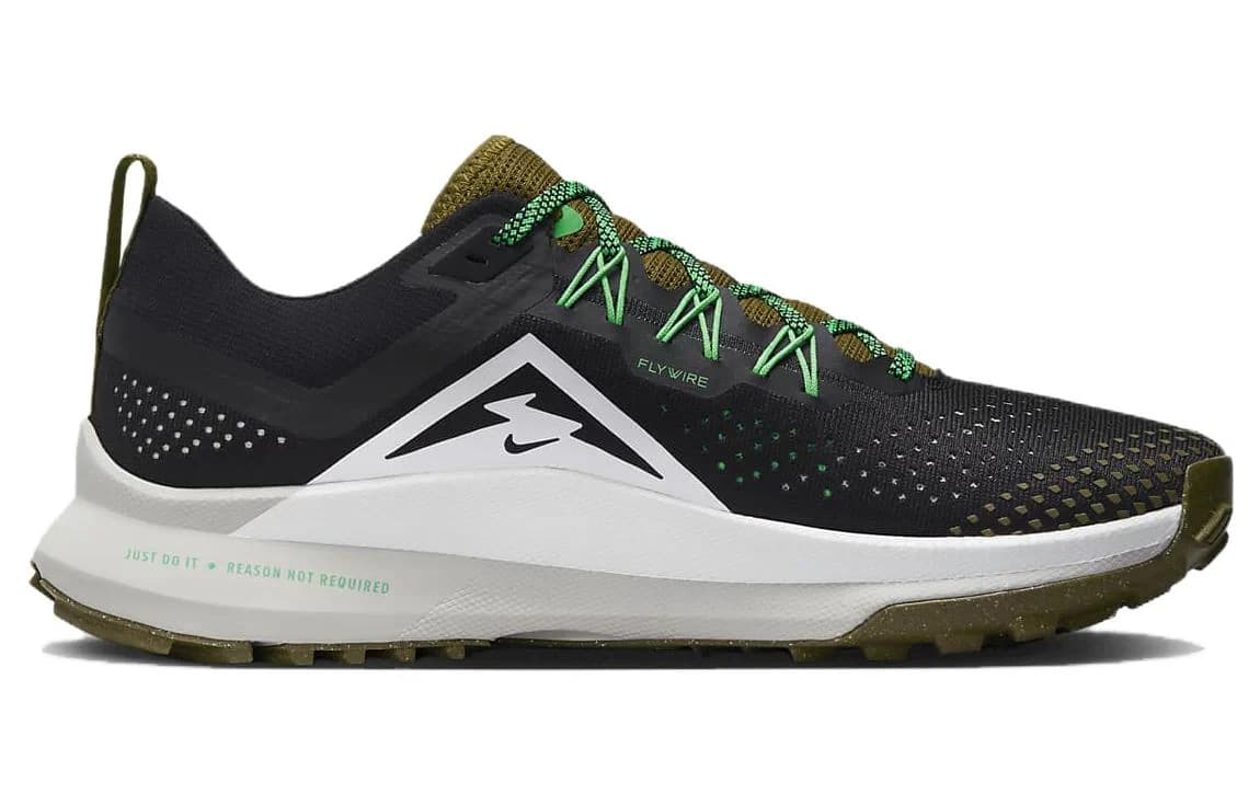 Nike React Pegasus Trail 4 Men Shoes DJ6158 006 Black/White-Olive Flak Size 10 M - Thumbnail 2