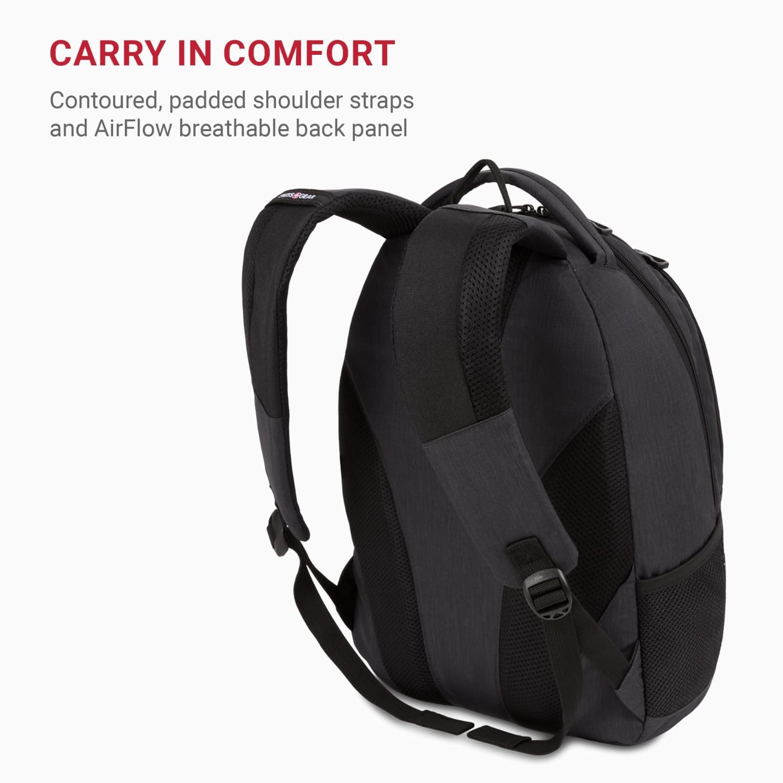 SwissGear 1186 Bungee Backpack, Grey (Laptop Version), 17.75 inch - Thumbnail 5
