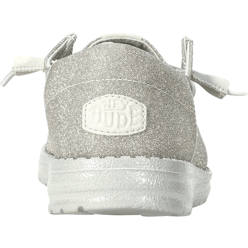 Hey Dude Wendy Silver Sparkle Shoes Women's 8 Charcoal Slip On Casual Sneakers - Thumbnail 4